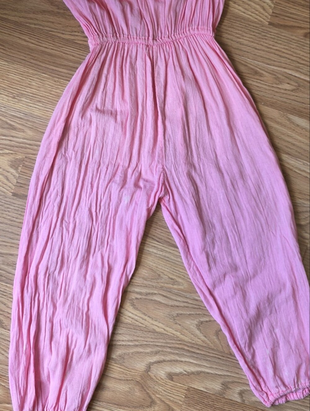 Pink Smocked Waist Jumpsuit